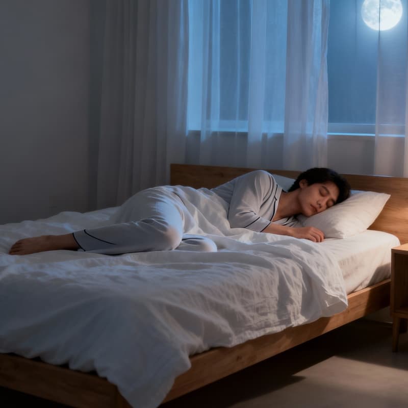 평화로운 침실 풍경과 사람이 잠자는 모습을 담은 전나무 원단... 평화로운 침실 풍경과 사람이 잠자는 모습을 담은 전나무 원단...