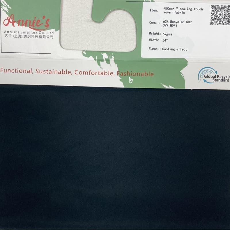 Tecido pecoox® cooling touch (63% cdp reciclado + 37% hdpe)