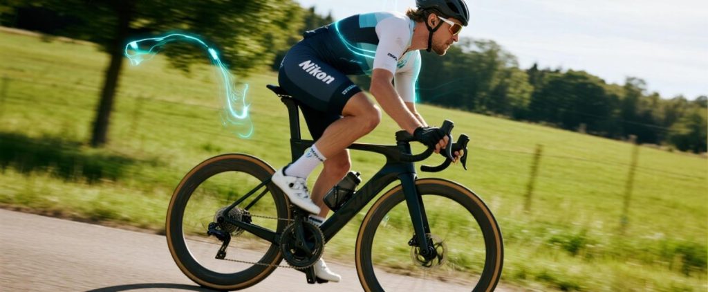 cyclist in technical athletic clothing