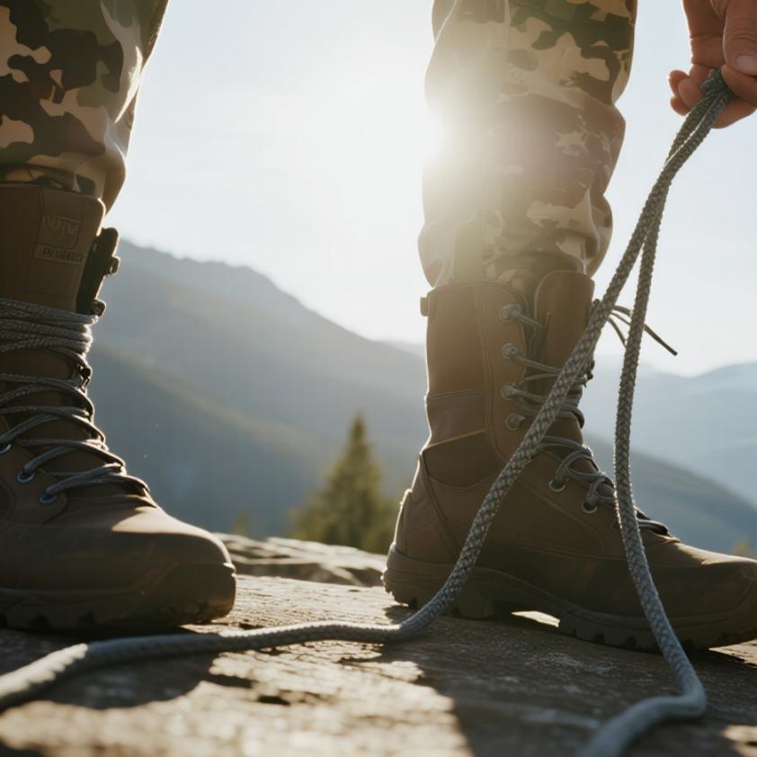 military boots with uhmwpe shoelaces, on...(1)