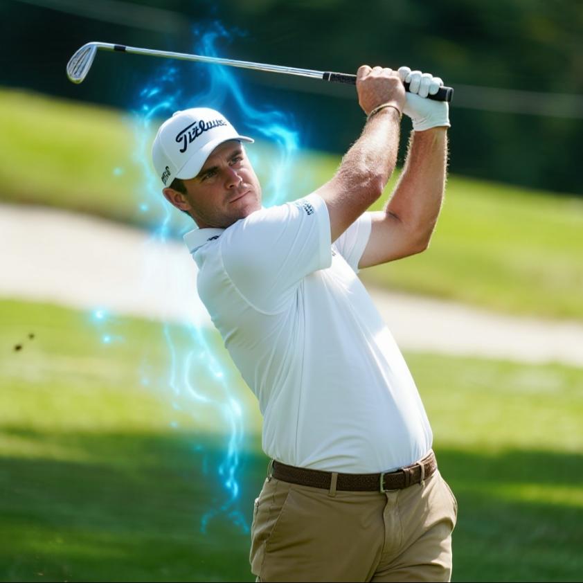 professional golfer in white polo shirt ...(1)