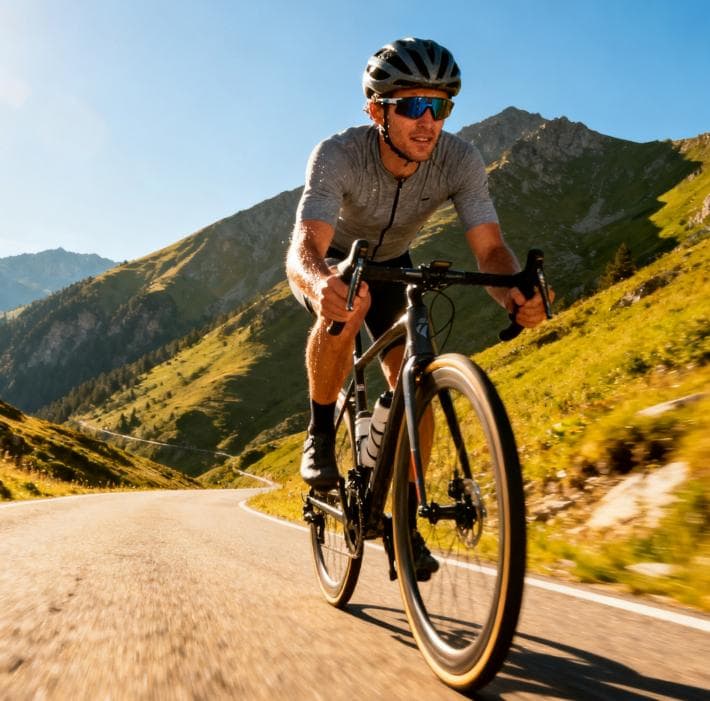 cyclist in gray cycling jersey pedaling ...(1)