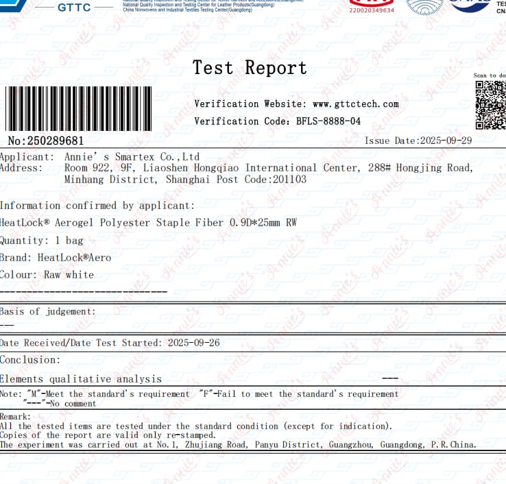 aerogel test report 1