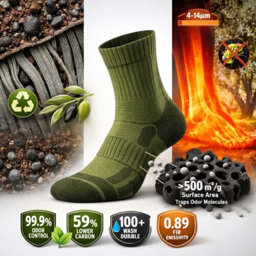 olive charcoal recycled polyester athletic socks(1)