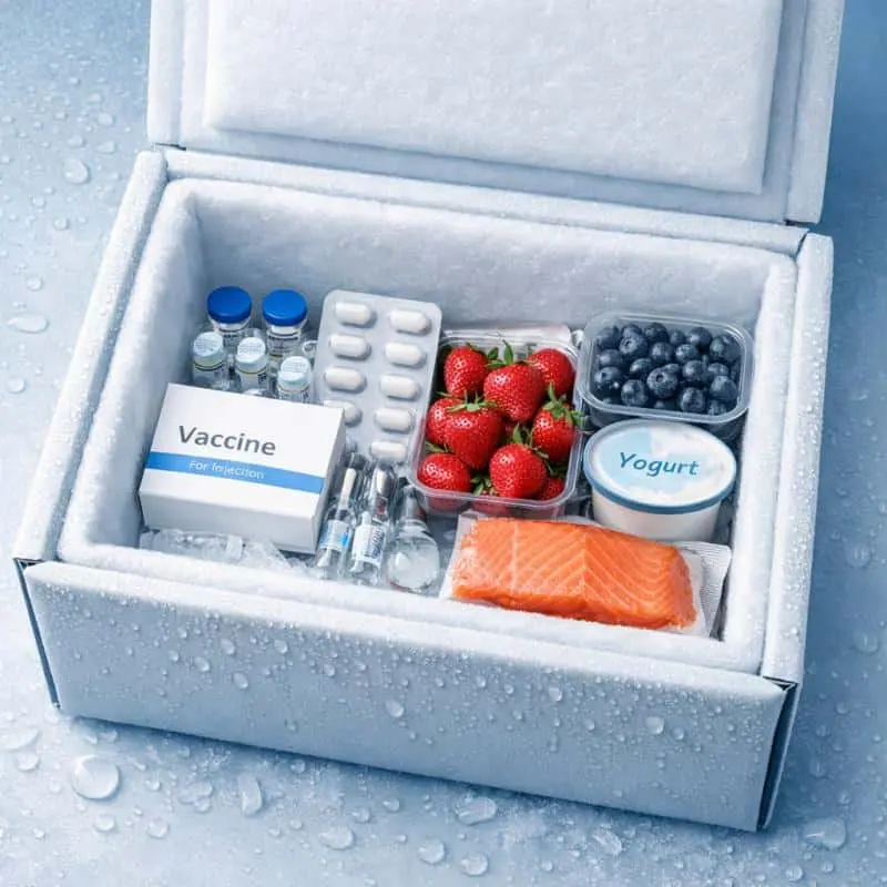 air laid cold chain liners with aerogel fiber