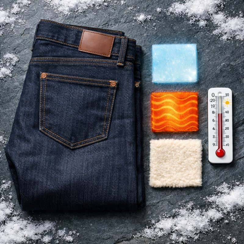 aerofir denim flatlay tech