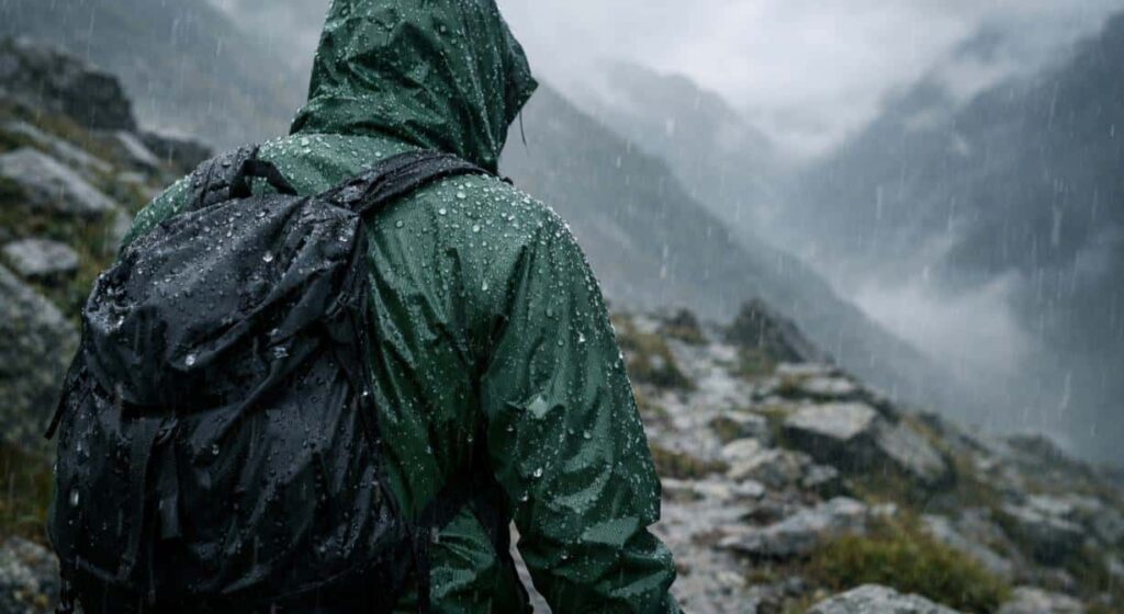 water repellent yarn hiking rain jacket real use