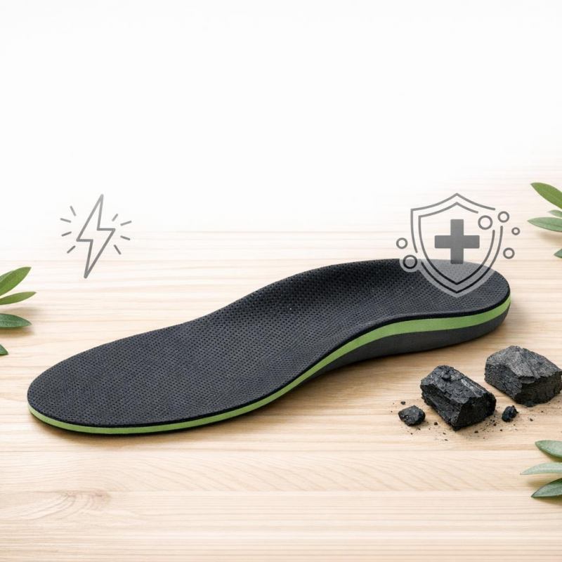 palmilha de carv&atilde;o vegetal cor oliva