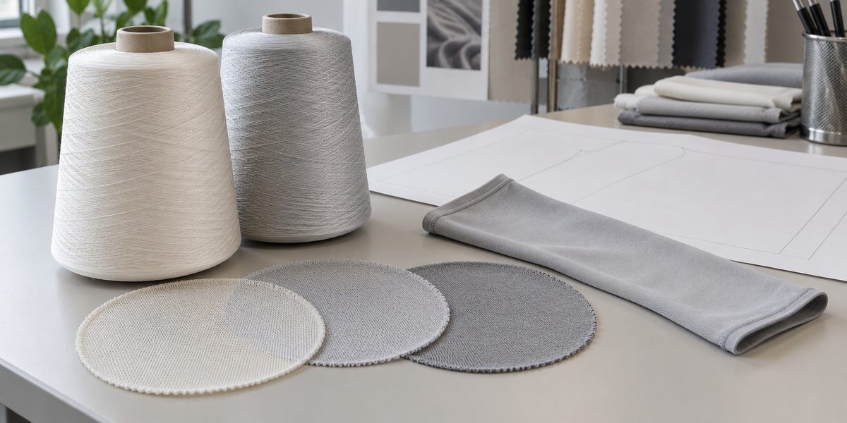 Concept layout of industrial continuous-filament yarn packages and thin fine-gauge technical-knit fabrics