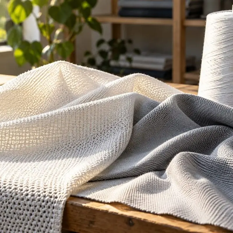 Concept scene of yarn and fabric for boron nitride cooling textile development