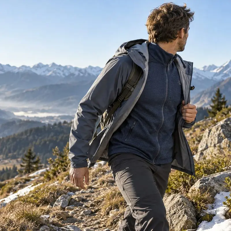 Illustrative lightweight winter midlayer beneath a shell
