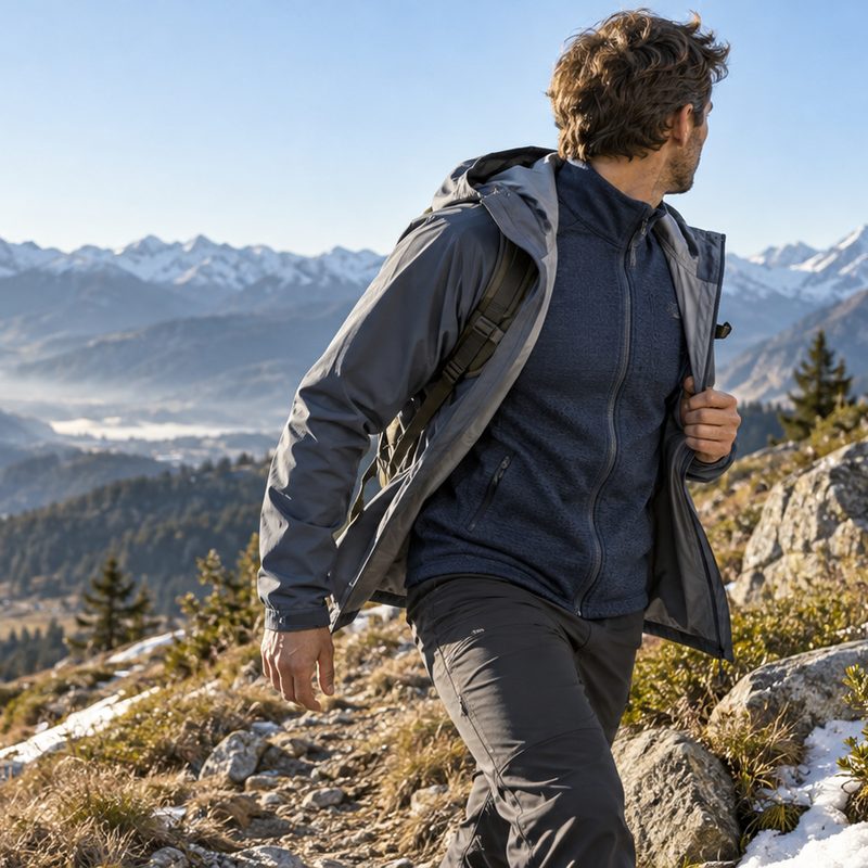 Illustrative lightweight winter midlayer beneath a shell